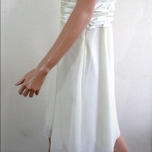 Bridal Democracy Cream White Pleat Cocktail Dress - Picture 7 of 8